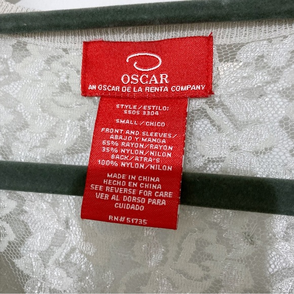 Oscar Oscar De La Renta Gray/Sliver Lace Back Cardigan Size S - Picture 3 of 8